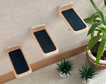 Customized Wall Mounted Cat Ladders - Floating Cats Climbing Shelf - Cat Ladder for Wall - Cat Ladder Perch - Wooden Cat Steps - Home Decor