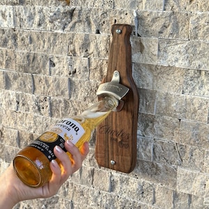 Wall Bottle Opener, Bottle Opener, Wall Beer Opener, Man Cave Decor, Bar Decor, Personalized Gift, Beer Gifts, Groomsmen Gift, Dad Gift