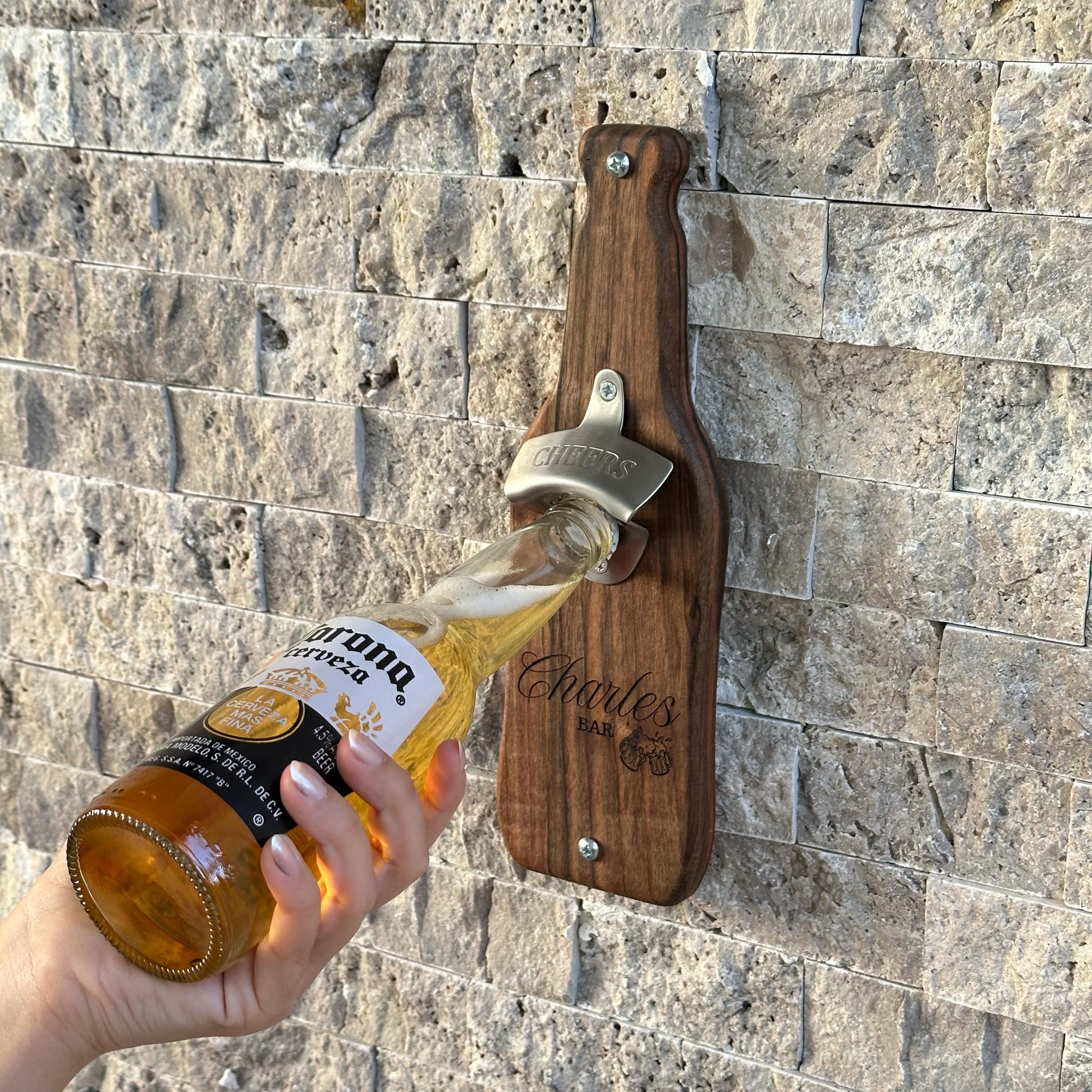 Wall Bottle Opener, Bottle Opener, Wall Beer Opener, Man Cave Decor, Bar Decor, Personalized Gift, Beer Gifts, Groomsmen Gift, Dad Gift