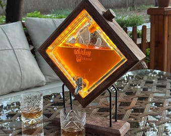 Personalized Whiskey, Dispenser with Engraved Decanter and Glasses, Custom Liquor Dispenser, Gift for Couple, Anniversary Gift, Home Bar