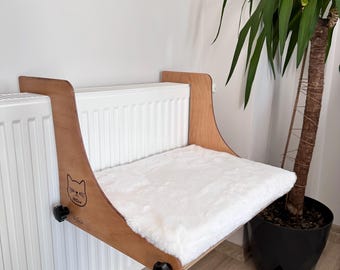 Customized Radiator Cat Hammock Bed - Wooden Heater Hammock - Adjustable Hanging Cat Bed Shelf - Decorative Cat Perch - Cat Furniture