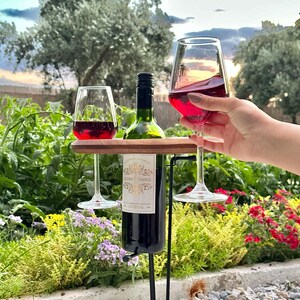Wine bottle holder, wine rack, wine glass holder, wine, wine holder, wine lover gift, epoxy table, anniversary gift, wedding gift
