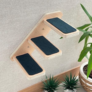 Wooden Cat Wall Ladders - Cat Wall Shelves - Wall Steps for Cats - Wall Mounted Cat Shelf - Cat Climbing Wall - Modern Cat Furniture
