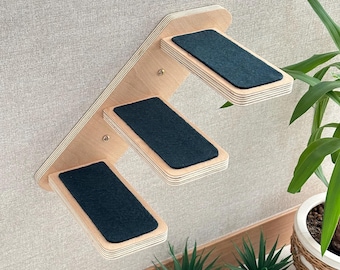 Wooden Cat Wall Ladders - Cat Wall Shelves - Wall Steps for Cats - Wall Mounted Cat Shelf - Cat Climbing Wall - Modern Cat Furniture