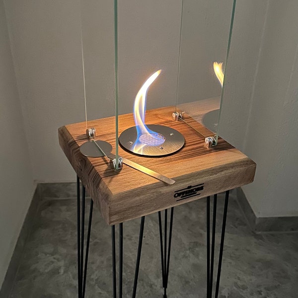 Chimenea de mesa de madera personalizada - Brasero de nogal - Minichimenea de interior - Chimenea rústica sin humo - Brasero de interior - Decoración de patio
