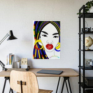 Gloss Posters, digital, download, large, wall art, Quirky Girl Sista, art, unique, modern, colourful, lounge, entrance, office,