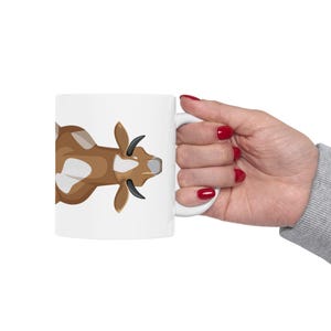 Overhead Kuh Illustration Tasse - Niedliche Bauernhof Tier Kaffeetasse - Rustikale Landhausküche Geschenk für Kuhliebhaber