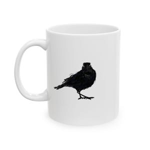 Black Crow Mug   Gothic Raven Coffee Cup   Witchy Aesthetic Gift   Dark Bird Art   Occult Tea Mug   Nature Gothic  Crow Lover