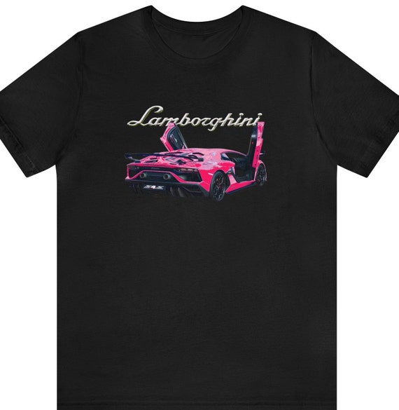 Pink Aventador Supercar T-shirt: Car Enthusiast Graphic Tee