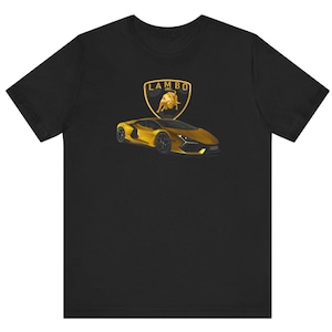 Supercar T shirt, guys car shirt, gifts for him, gifts for her, graphic shirt, Supercar lover shirt, racecar Yellow, exotic sportscar shirt