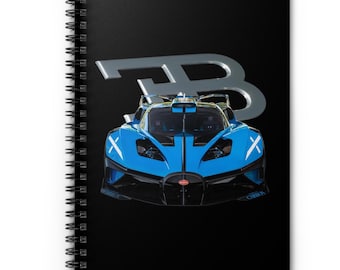 Supercar Spiral Notebook: Bugatti Car Art, Ruled Line (6x8)