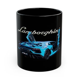 Supercar Coffee Mug: Blue Aventador Ceramic Mug