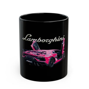 Supercar Coffee Mug: Pink Aventador SVJ Ceramic Mug (11oz)