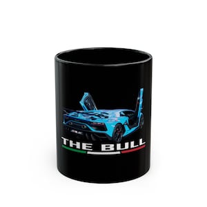 Supercar Mug: Black Ceramic Coffee Mug for Car Enthusiasts