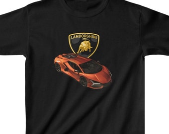 Kinder Orange Supercar T-Shirt: Sportwagen Liebhaber Geschenk
