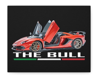 Neon Lamborghini Canvas Print: Abstract Sports Car Wall Art - Etsy