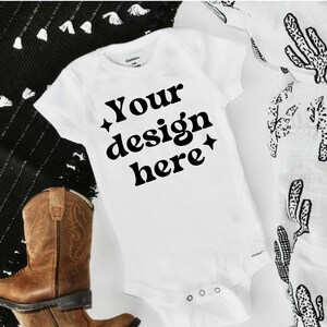Cowboy Baby Mockup | Gerber Onesie Brand Mockup | Bodysuit Mockup | Baby Bodysuit Mockup | Baby One-piece Mockup | Mockup for Baby