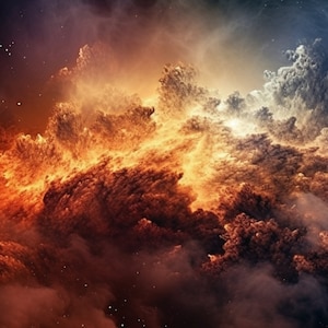 Cosmic Dust in Space | AI Art Image | Photorealistic | Vibrant Colors | Star Cluster | Deep Space | Celestial Phenomena