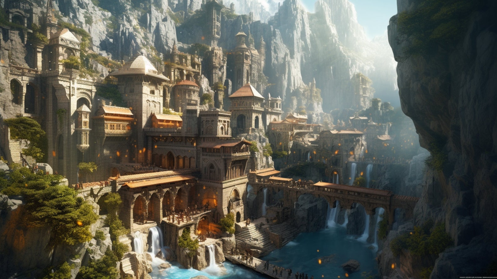 Dwarven Mountain City | Realistic Fantasy Mountain Citadel | AI Art ...