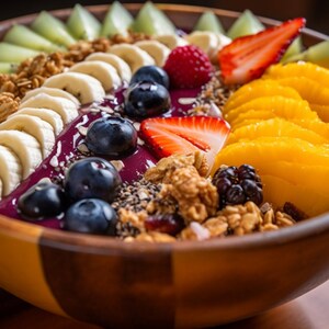 Nutritious Oatmeal Bowl Goodness with Fiber-Rich Fresh Fruits | Kitchen Wall Art | Breakfast Decor | Nutritionist Gift | Fruit Art