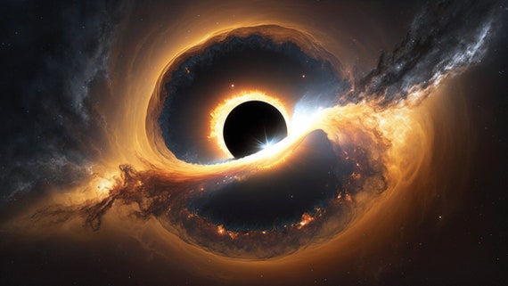 Black Hole Swallowing A Planet
