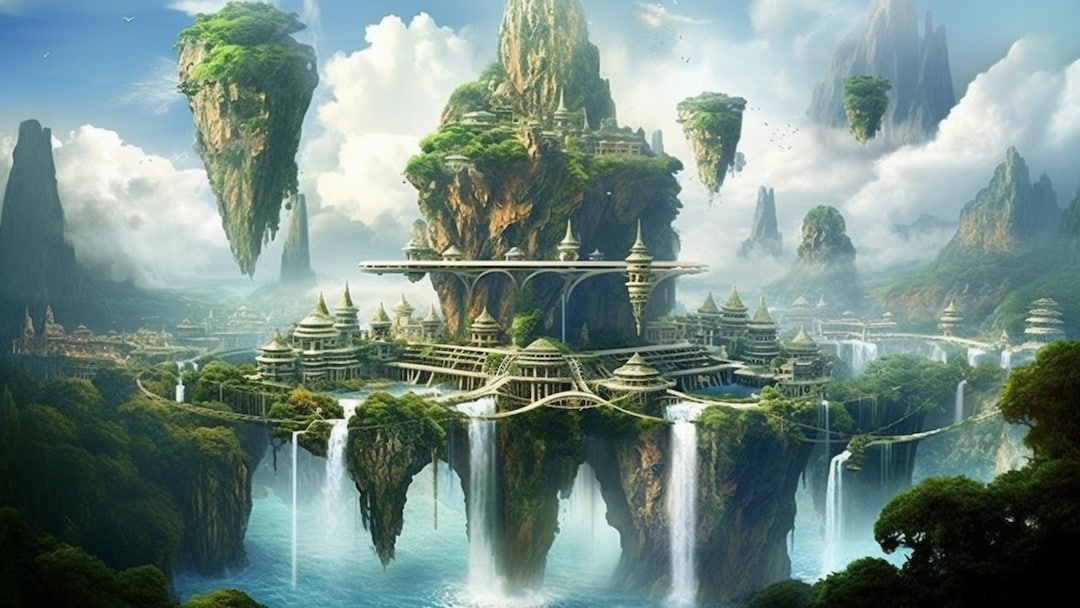 Floating Island City Magical Island A Beautiful Floating Island Filled