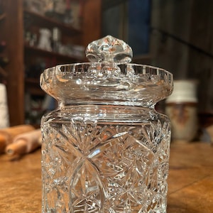 Crystal barrel jar, vintage