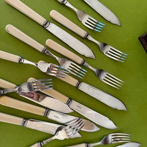 Fish knifes and forks, vintage set of 8