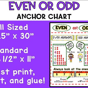Even or Odd Anchor Chart | 2nd Grade