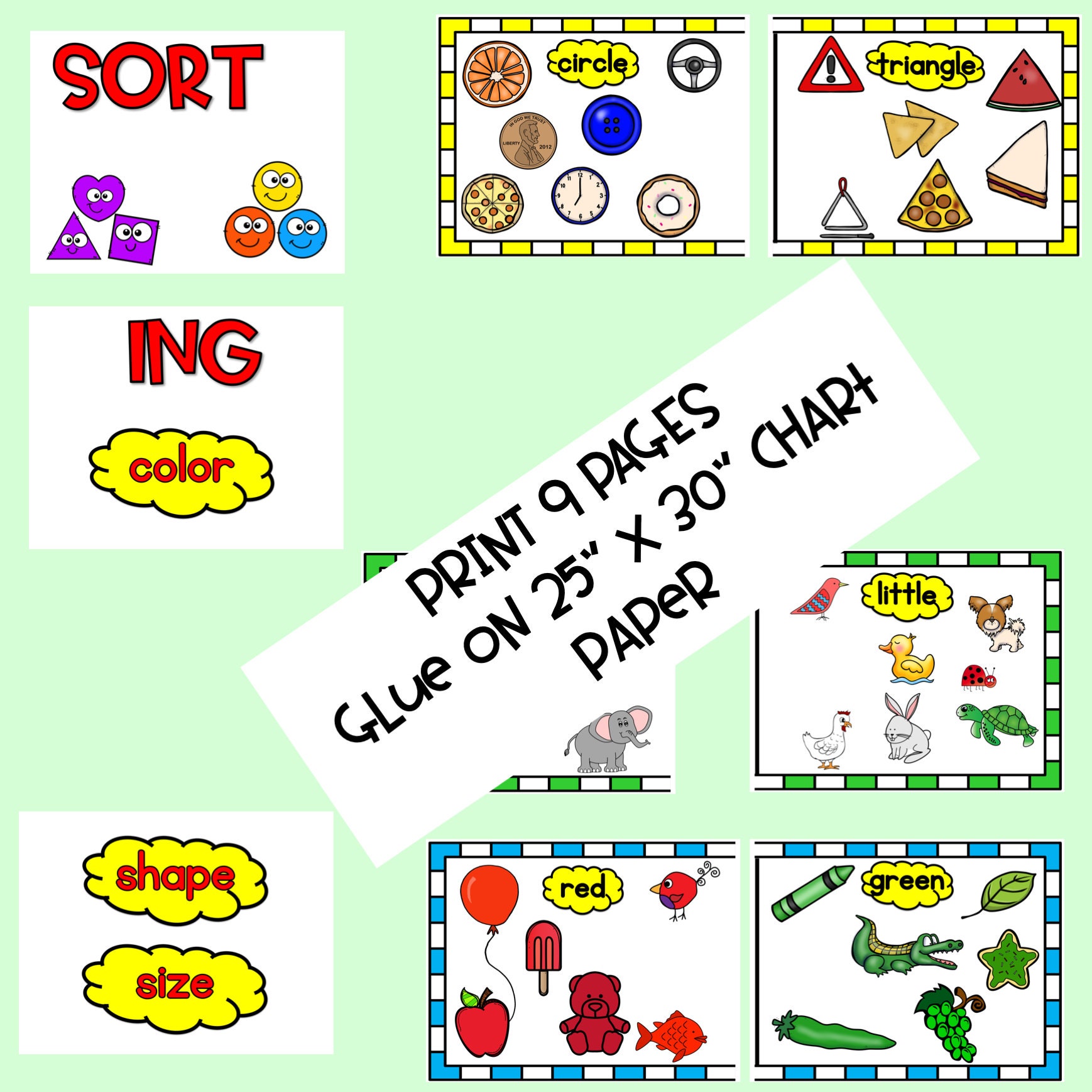 Sorting Anchor Chart Kindergarten Etsy