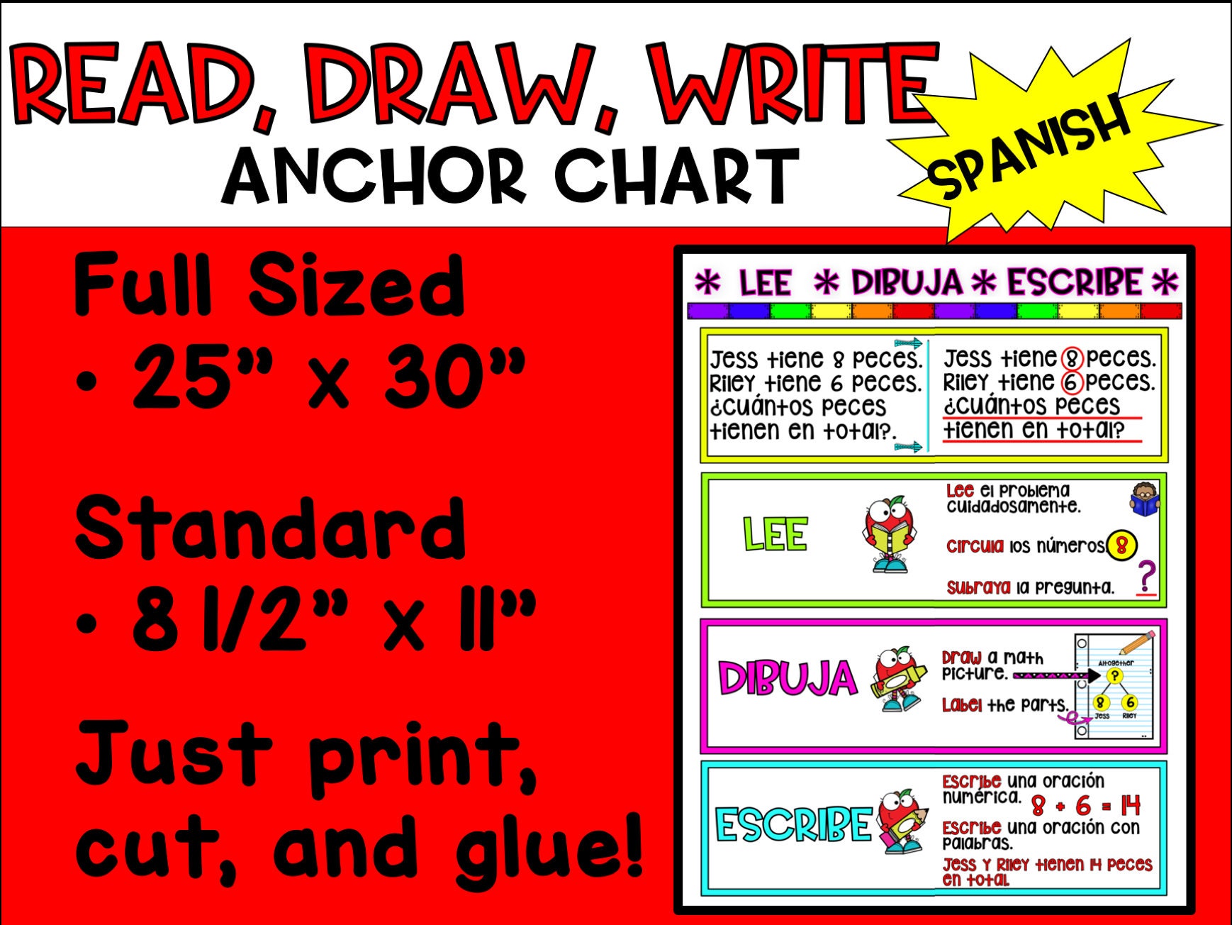 Spanish Read, Draw, Write Anchor Chart