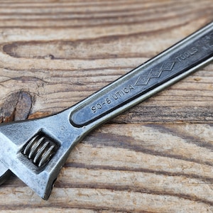 Vintage Utica Tools 90-8 Adjustable Wrench - 8" USA Made Crescent Wrench