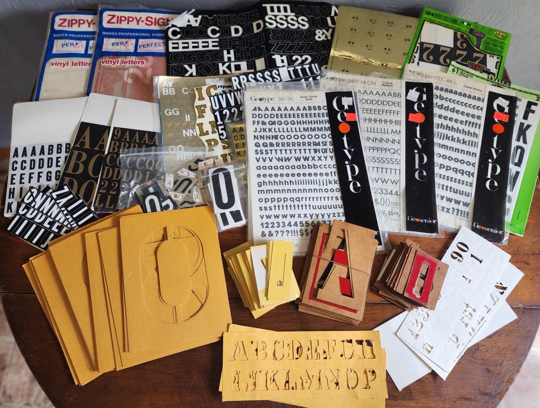Huge Lot of Letters & Numbers - Vinyl Letters, Cardboard Stencils ...