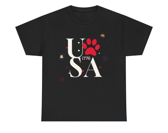 USA Paw 1776 Patriotic Dog Paw T-Shirt | Independence Day Tee