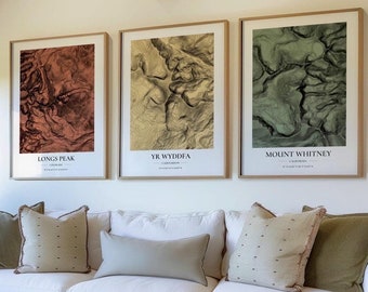 Aangepaste topografische kaart van overal ter wereld, kaartkunst cadeau ideaal voor thuis, op kantoor contourkaart gepersonaliseerde kleurrijke printlijst of canvas