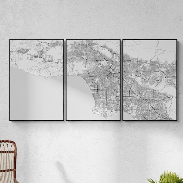 Map of Los Angeles Etsy