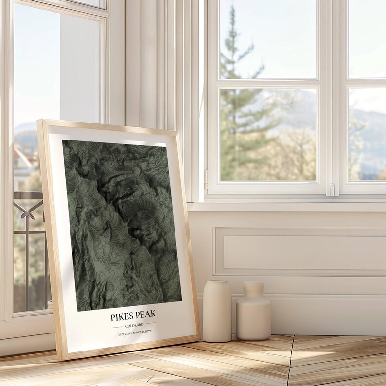 Topographic Map Frame Custom Topographic Map of Anywhere in the World, Map Art Gift Ideal for ...