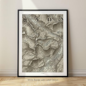 Vintage aangepaste topografische kaarten VK 1885-1903, Ordnance Survey Vintage Wall Art-kaart, cadeau-idee voor huisinrichting of kantoor, kaarten Verenigd Koninkrijk
