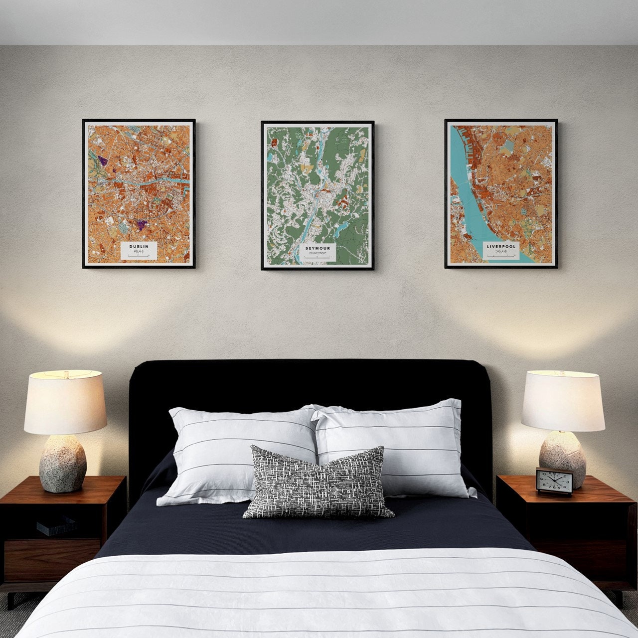 Maximalist Custom City Map Print City Wall Art Custom City Etsy