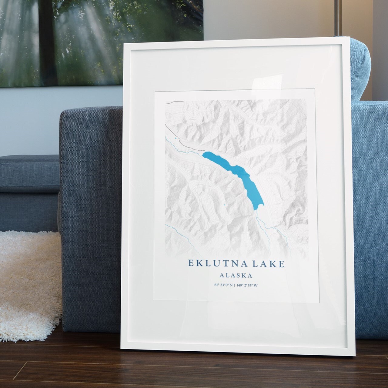 Custom Lake Map Print Lake Map Wall Art Custom Lake Decor Map of Lake