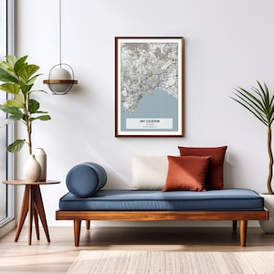 Modern Topographic Map Anywhere in the World, Any City, Any Town, Any Country or Region