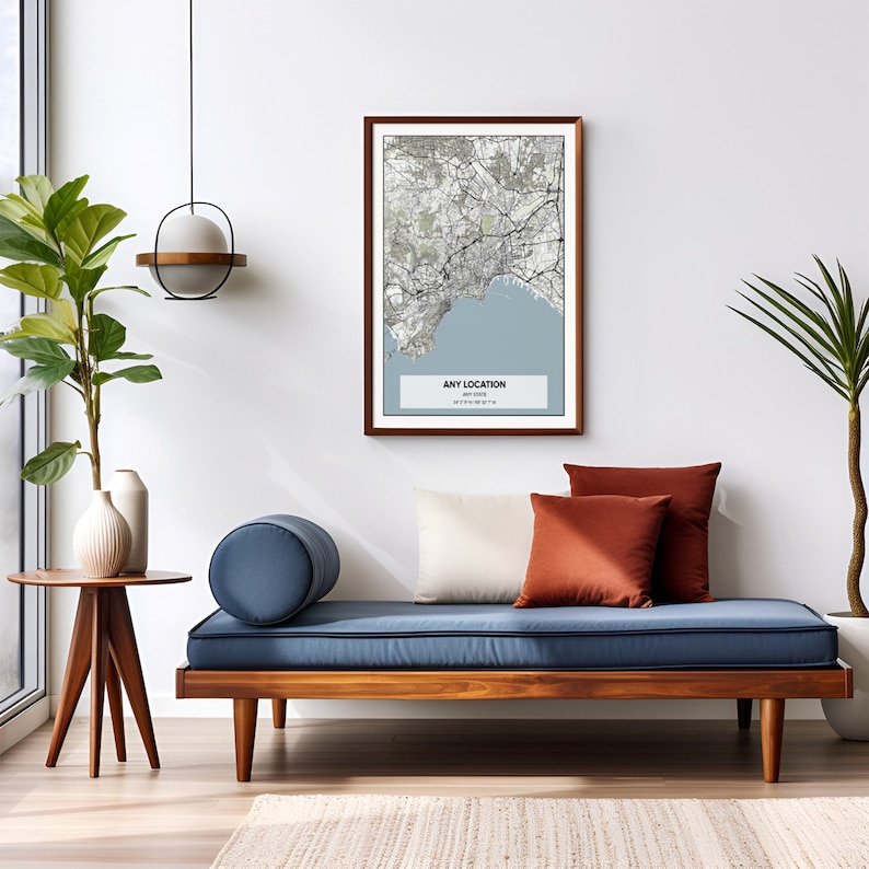 Modern Topographic Map Anywhere in the World, Any City, Any Town, Any Country or Region