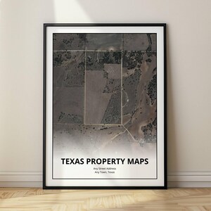 Custom Texas Property Map for Any Property, Parcel Map Gift, Parcel Lines With Aerial Photo, Our First Home, Family Ranch Property Map