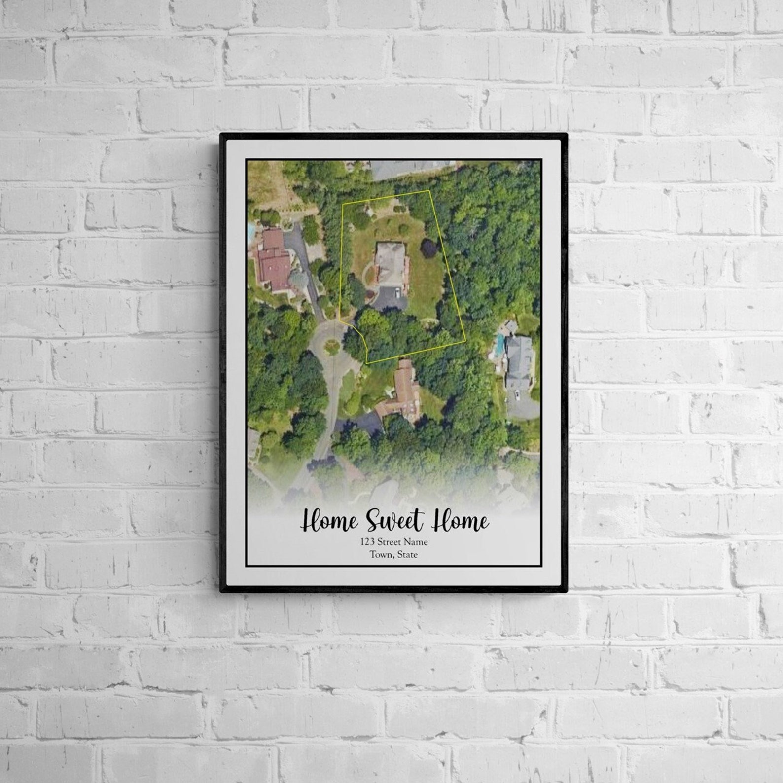 Custom Property Map, Housewarming Gift Wall Art Parcel Map Realtor Gift