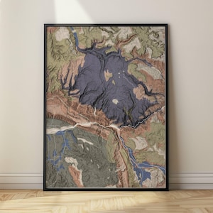Kundenspezifische topographische abstrakte Karten-Kunst von überall in den Vereinigten Staaten Wand-Kunst-Geschenk-Idee für Hauptbüro-Druck gerahmte Leinwand-Aufhänger