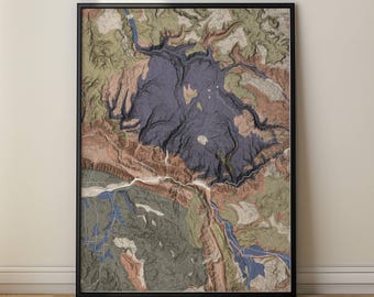 Aangepaste topografische abstracte kaartkunst van overal in de Verenigde Staten muurkunst cadeau-idee voor thuiskantoor print ingelijste canvashanger