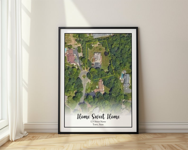 Custom Property Map, Housewarming Gift Wall Art Parcel Map Realtor Gift