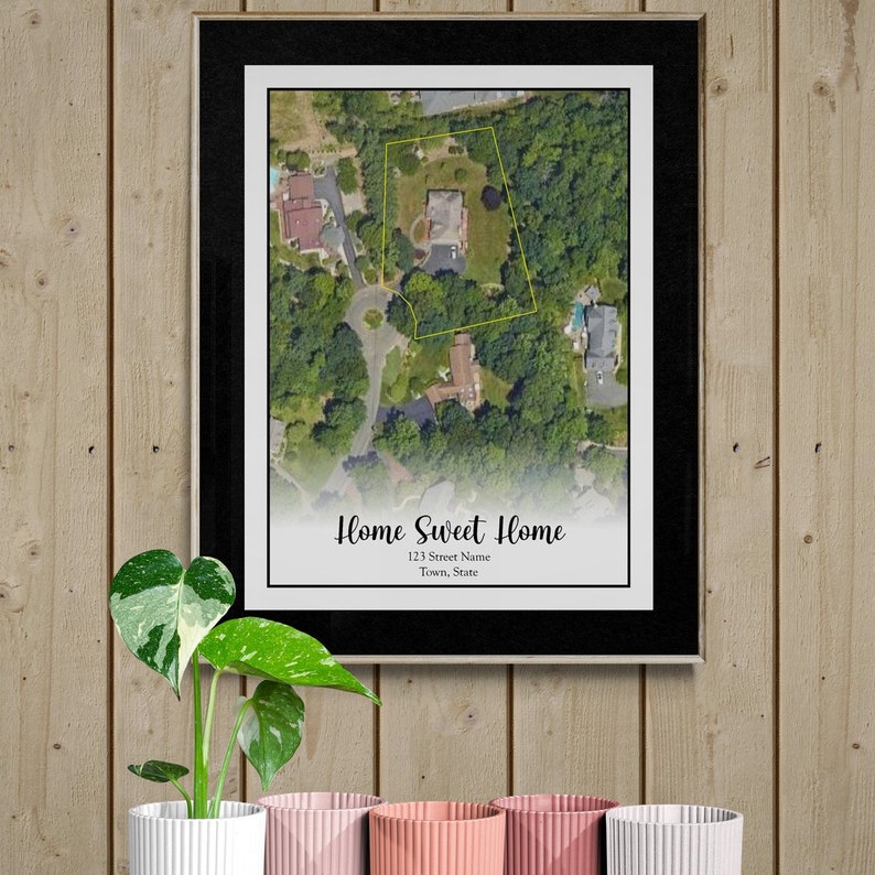 Custom Property Map Housewarming Gift Wall Art Parcel Map Etsy