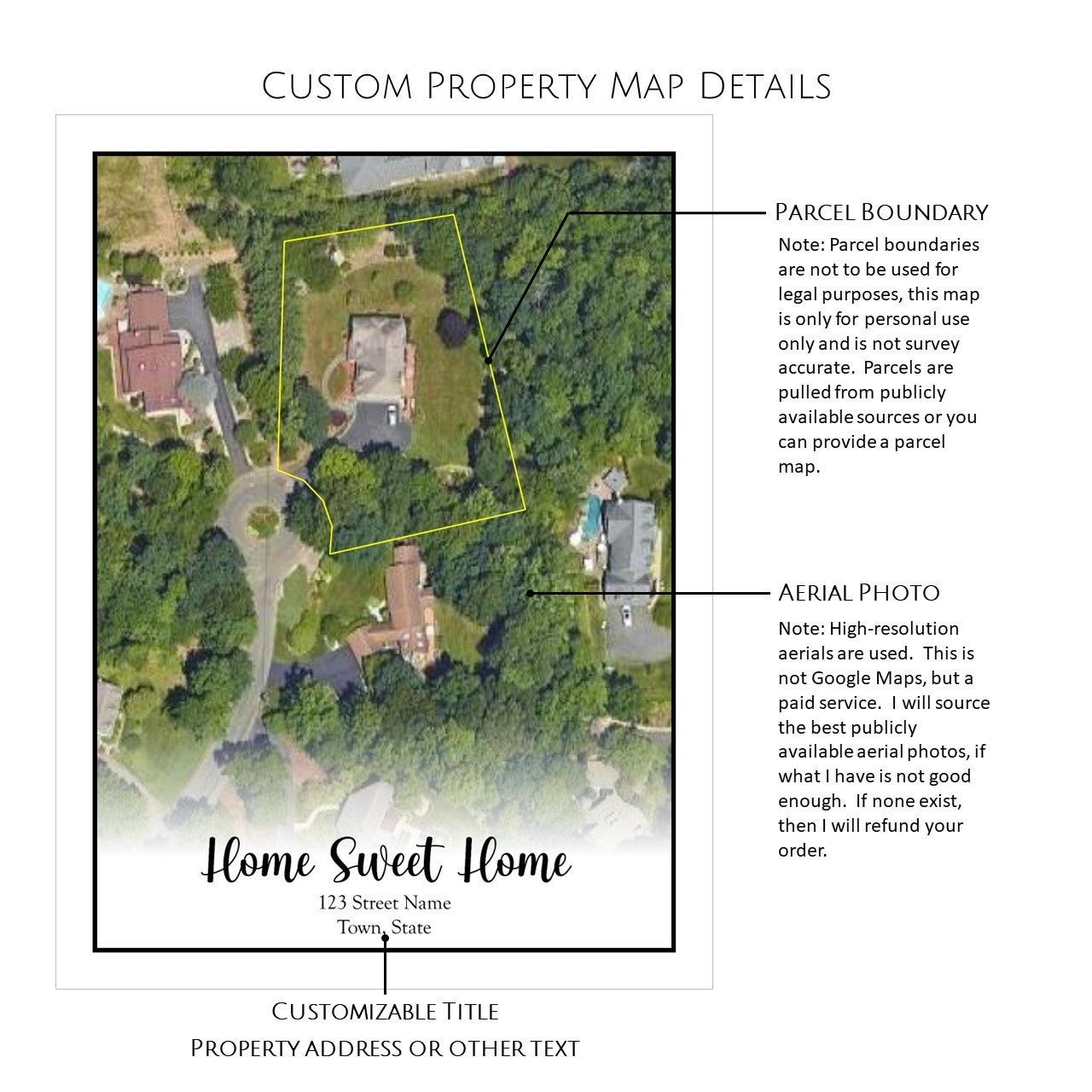 Custom Property Map Wall Art Housewarming Gift Parcel Map Realtor Gift ...