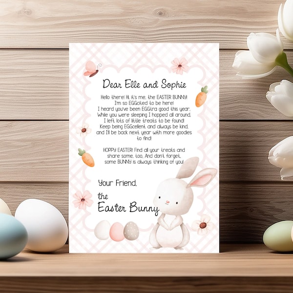 Personalized Letter from the Easter Bunny, Easter Bunny Letter, Editable Easter Bunny Letter, Easter Basket Stuffer, Kids Easter Surprise